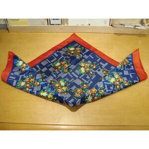 Vintage Scarf 25.5" Square Floral Bright Color Fashion Hair Accessory Belt More